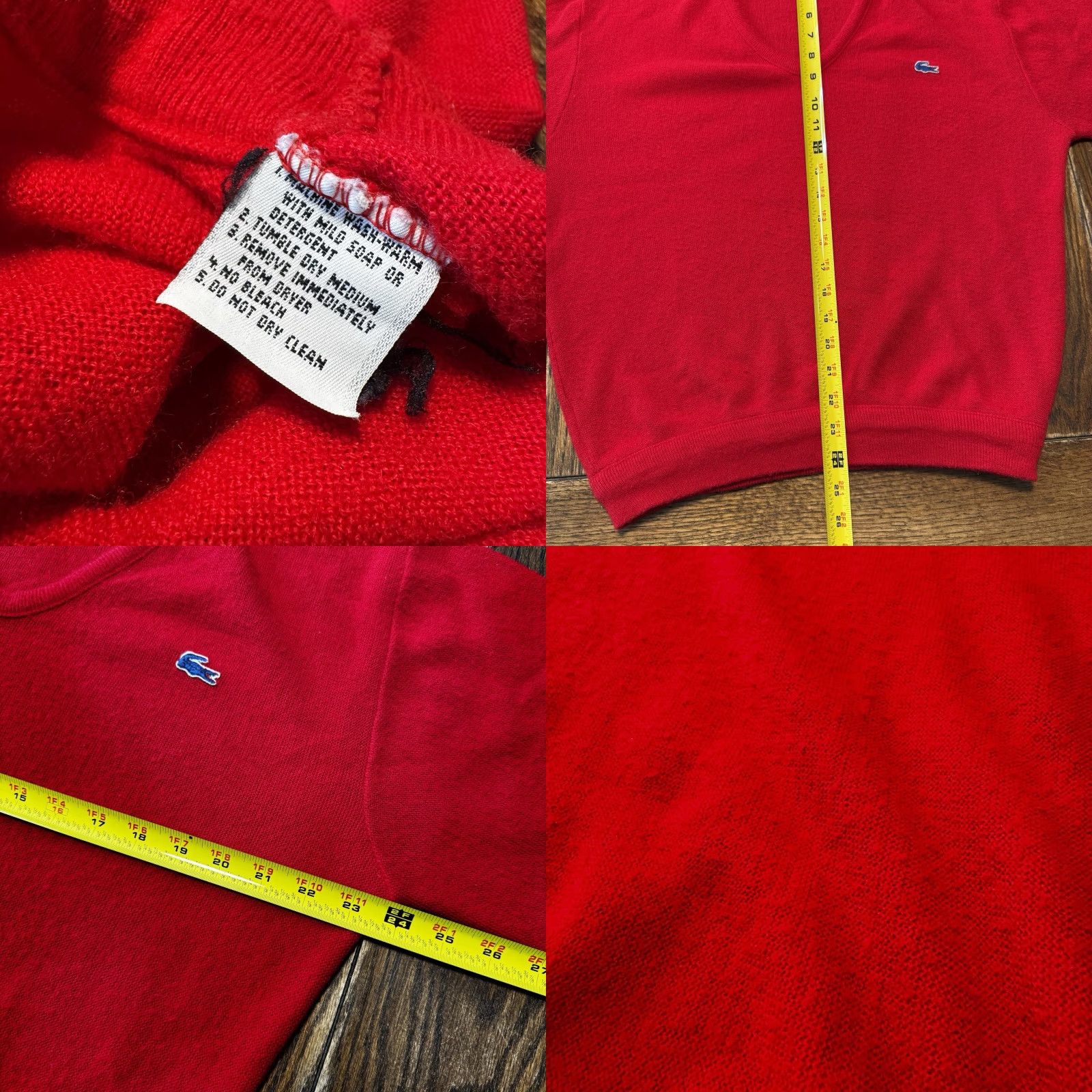 Lacoste VINTAGE Lacoste Izod Sweater V-Neck Mens XL Red Orlon Acrylic Logo Made in USA Pullover Long Sleeve Casual Walking Mens Size US XL / EU 56 / 4 - 8 Thumbnail