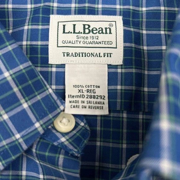 L.L. Bean L.L. Bean Button Up Shirt Men Plaid Collared Cotton XL Size US XL / EU 56 / 4 - 3 Thumbnail