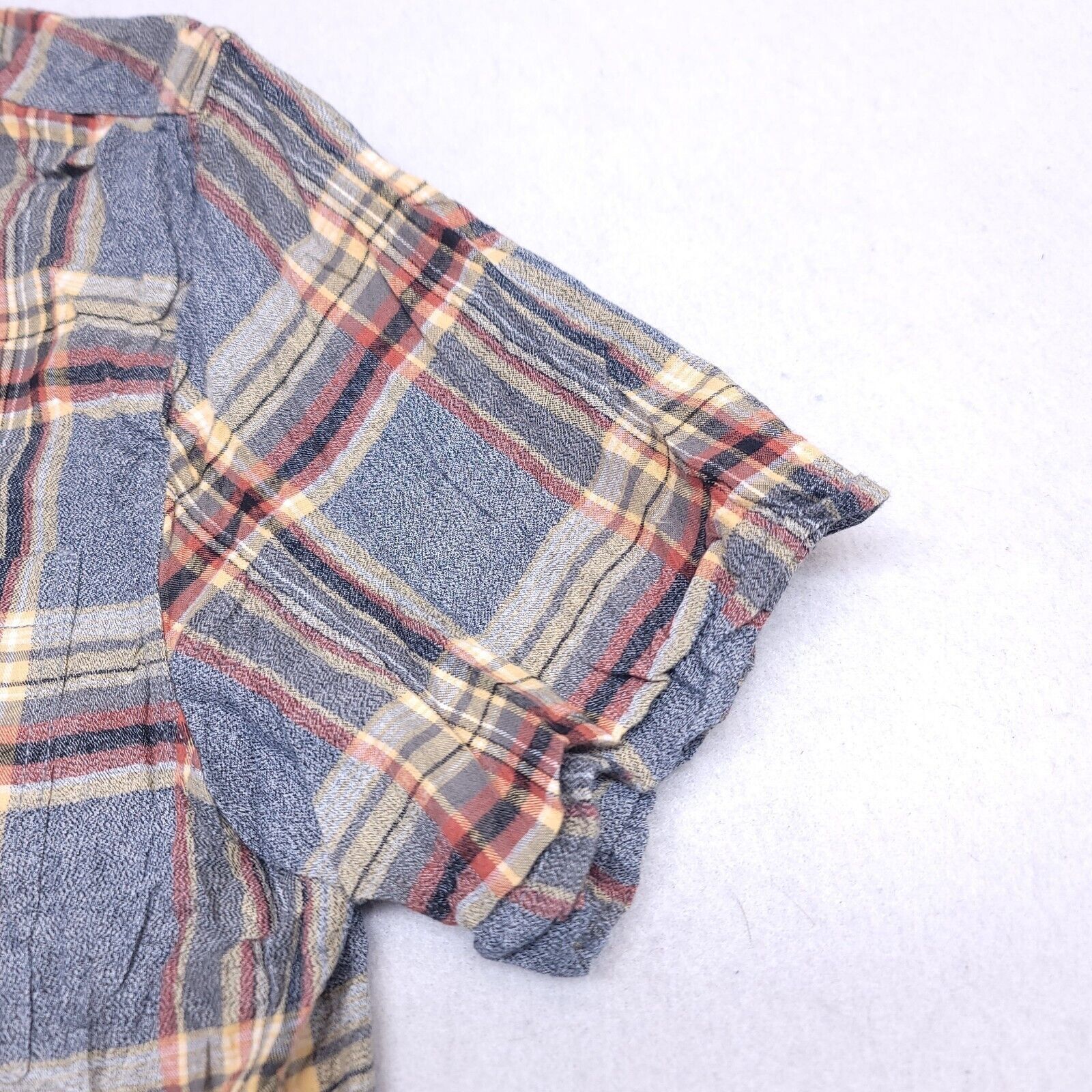 Pacsun PacSun Tartan Flannel Button Up Shirt Men Size M Gray Yellow Size US M / EU 48-50 / 2 - 5 Thumbnail