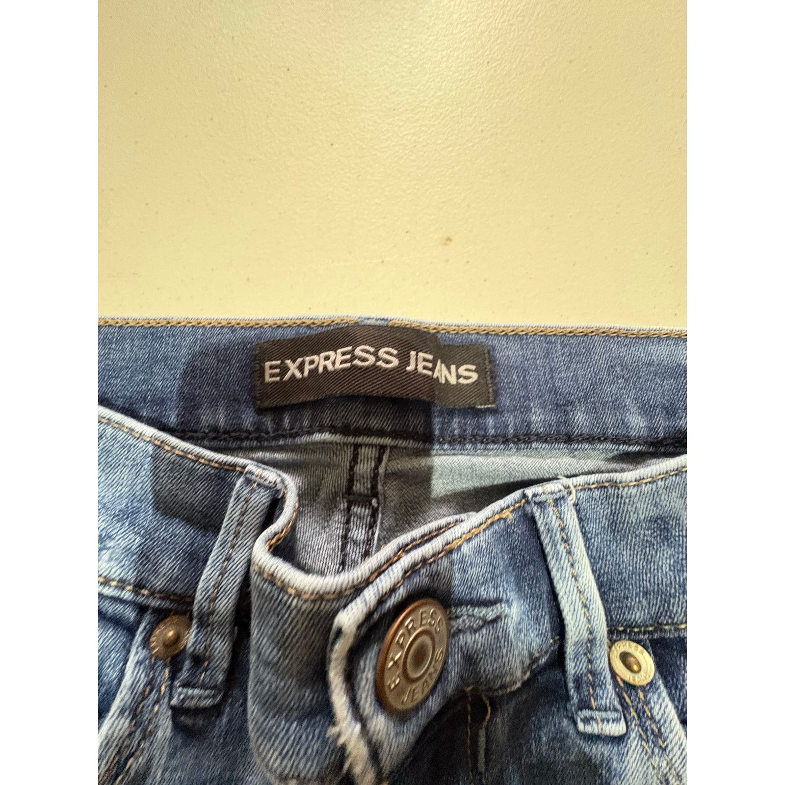 Express Express Jeans Women’s 4R Legging Mid Rise Distressed Skinny Size 27" / US 4 / IT 40 - 6 Thumbnail