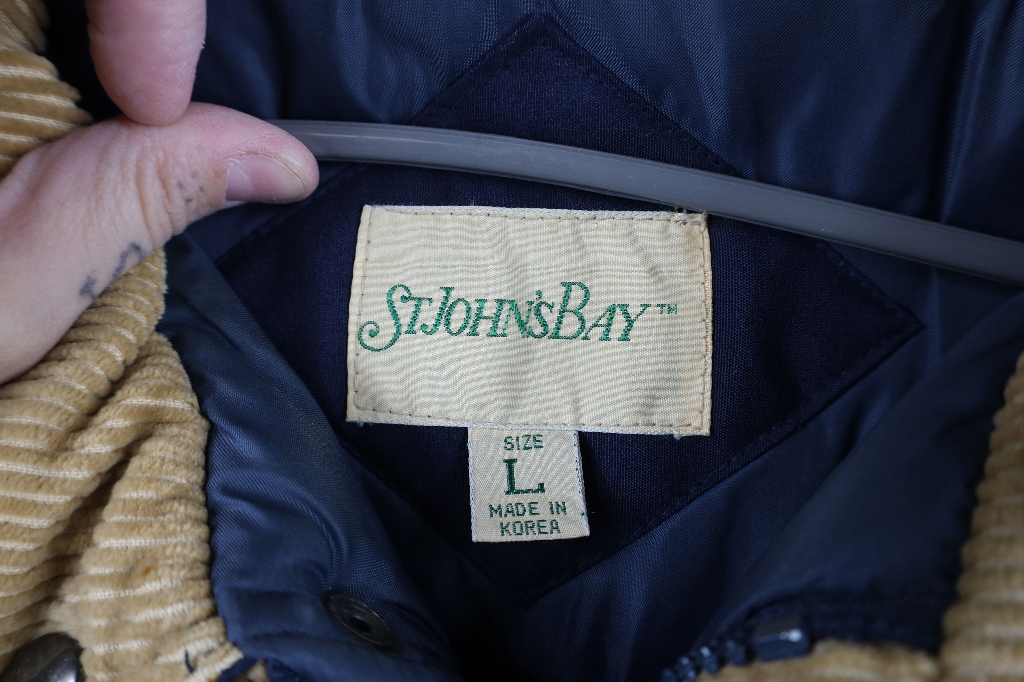 Vintage Vintage 90s Streetwear Corduroy Puffer Parka Jacket Blue Size US L / EU 52-54 / 3 - 10 Thumbnail