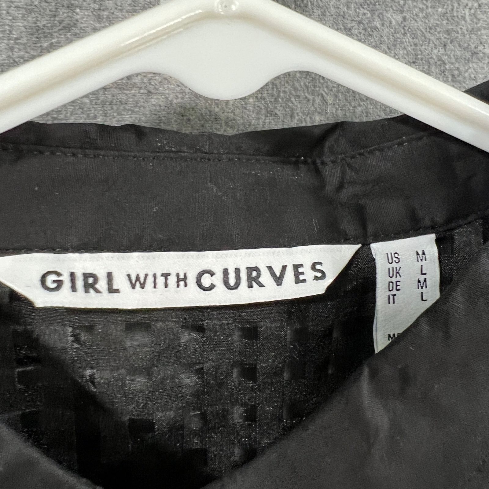 Other Girl With Curves Tonal Gingham Button-Front Shirt True Size M / US 6-8 / IT 42-44 - 3 Thumbnail