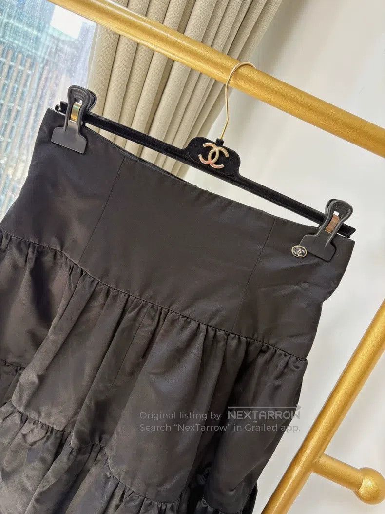 Chanel Chanel 20S roof series black mulberry silk irregular skirt Size 26" / US 2 / IT 38 - 4 Thumbnail