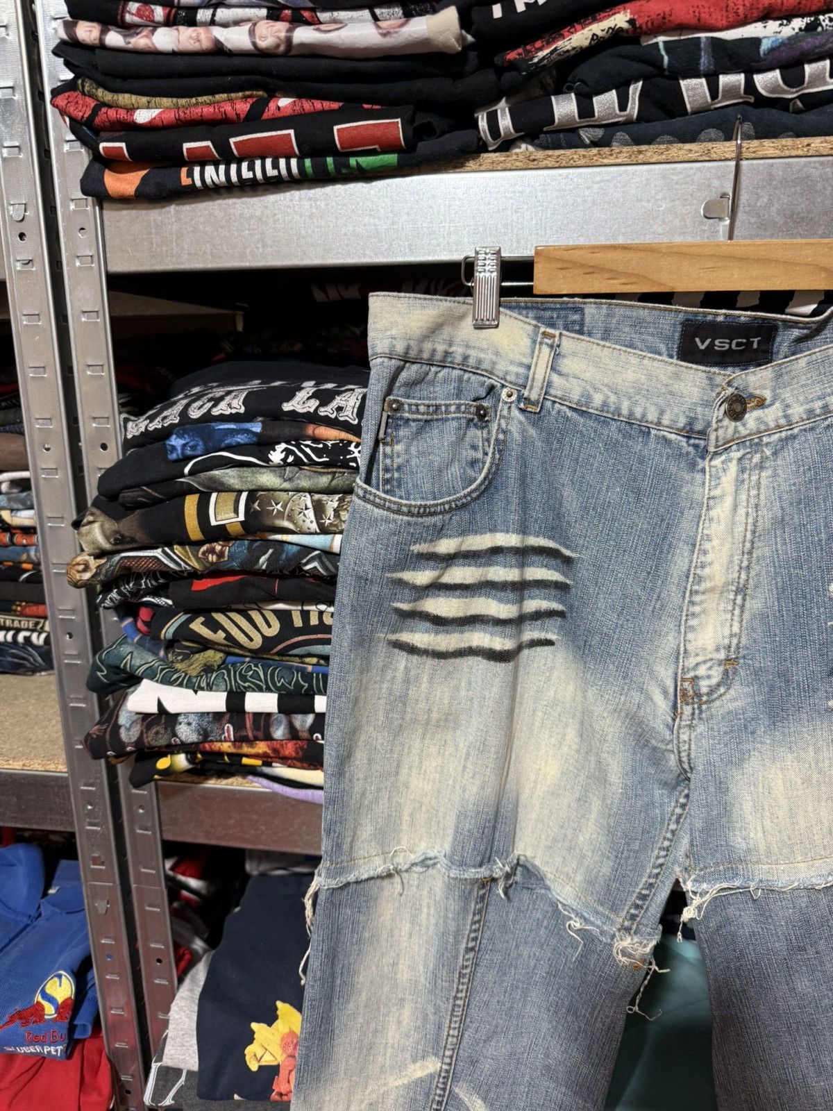 Japanese Brand CYBER PUNK Y2K VSCT JEANS DENIM NAVY AVANT GARD JEANS HYPE Size US 36 / EU 52 - 3 Thumbnail