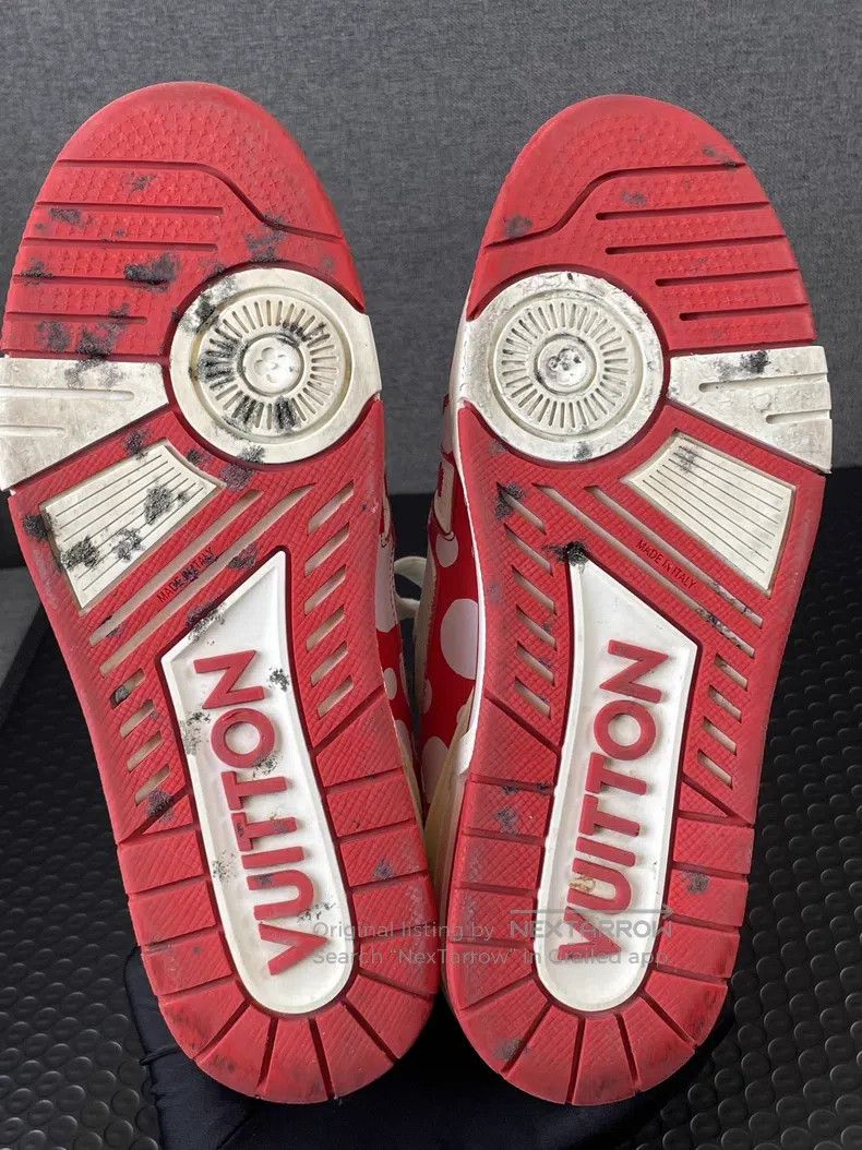 Louis Vuitton Louis Vuitton Kusama Trainer red and white polka-dot board Size US 5.5 / EU 38 - 7 Thumbnail