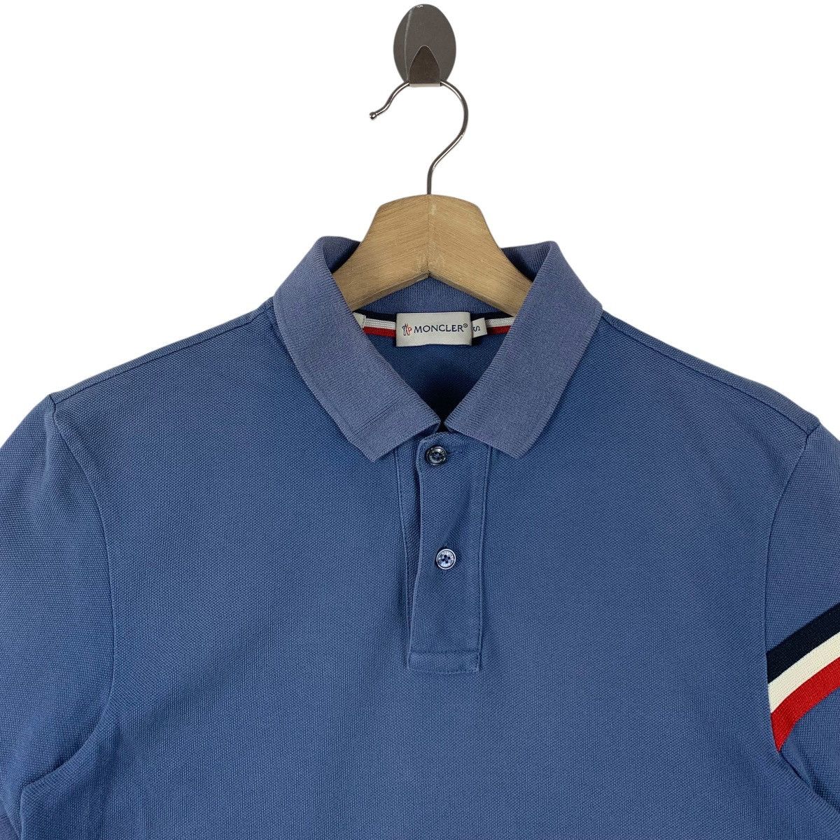 Moncler MONCLER blue polo tee Size US S / EU 44-46 / 1 - 2 Thumbnail