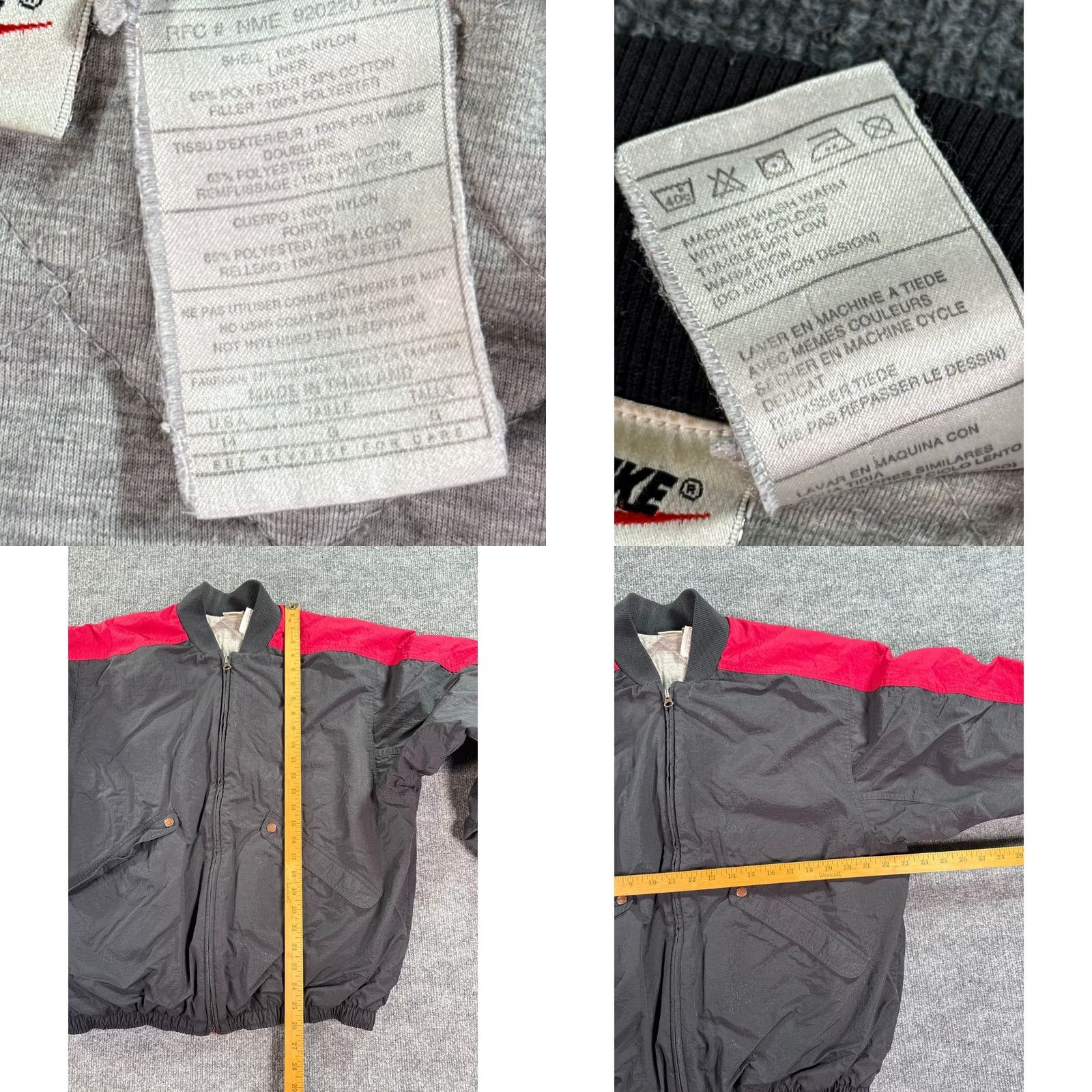 Nike VINTAGE Nike Bomber Jacket Mens M Black 90s Big Swoosh Quilted Lined Zip Size US M / EU 48-50 / 2 - 8 Thumbnail