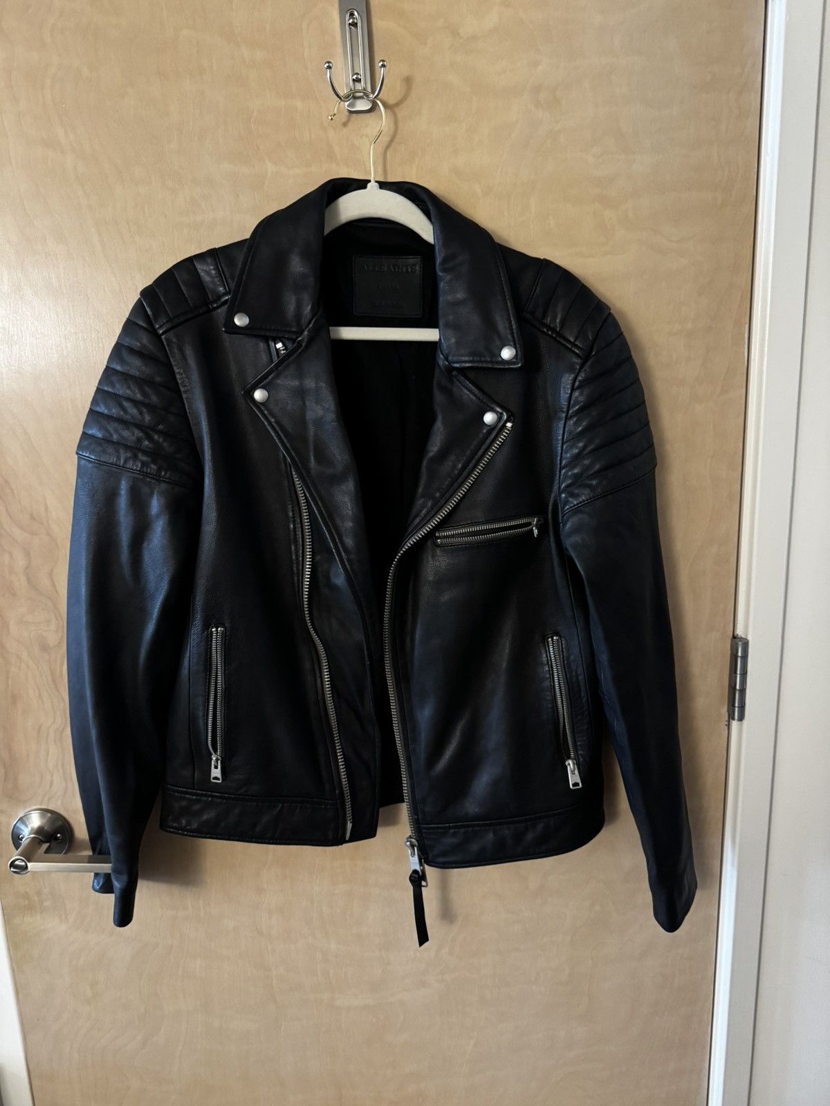 Allsaints Black Cahallan Leather Biker Jacket Size US S / EU 44-46 / 1 - 2 Thumbnail