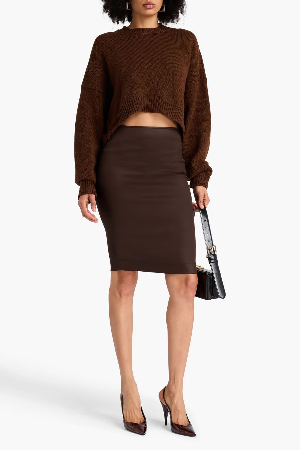 Dolce & Gabbana o1y0925 Crewneck Sweater in Chocolate Brown Size L / US 10 / IT 46 - 2 Thumbnail