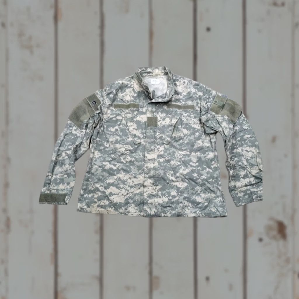 Vintage US Army Jacket Mens M Medium Camo Collared Zip Digital Camo Short Size US 31 - 1 Thumbnail