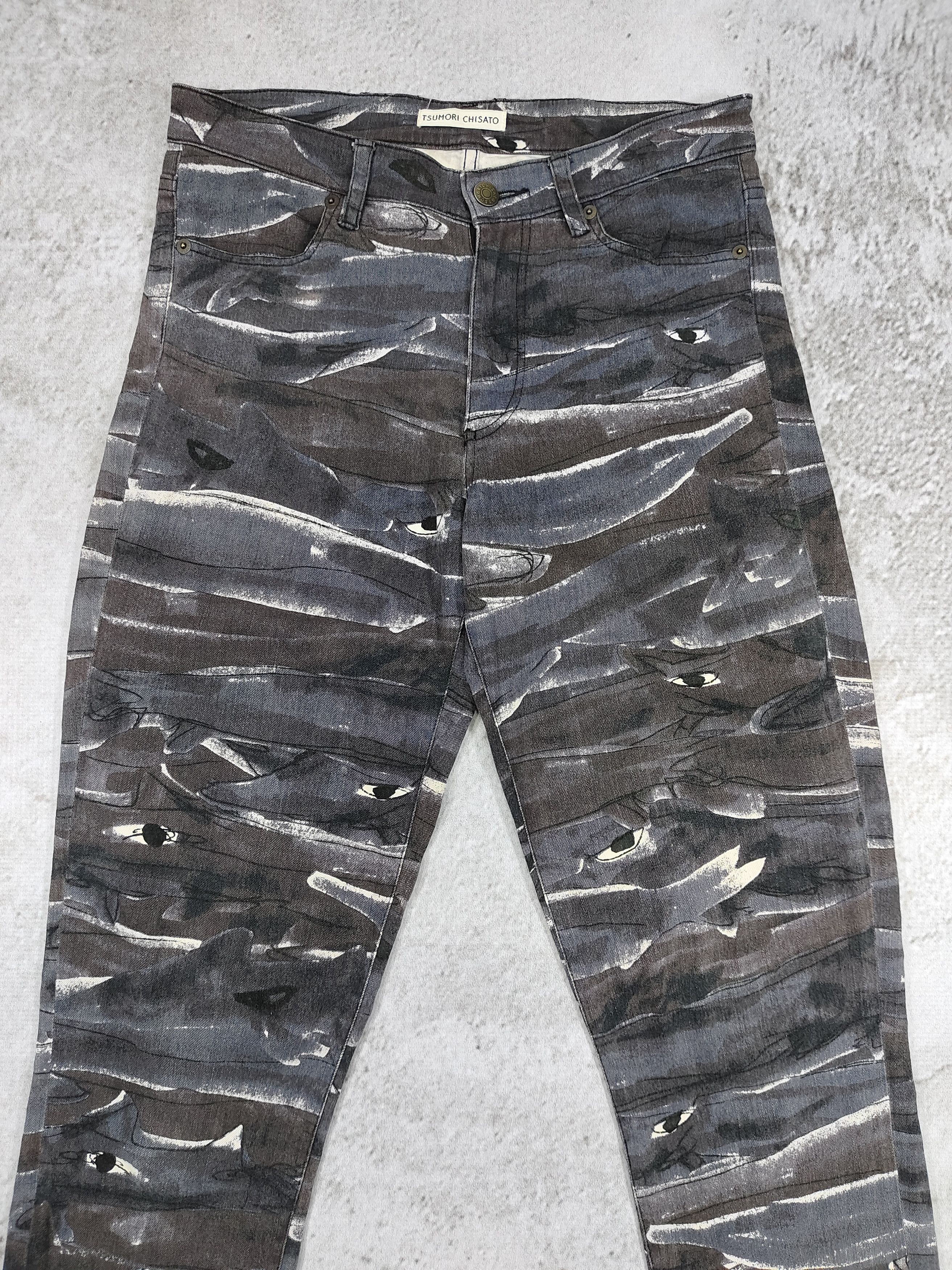 Tsumori Chisato Tsumori Chisato- Rare AOP Brushstroke Eyes Graphic Skinny Size 30" / US 8 / IT 44 - 2 Thumbnail