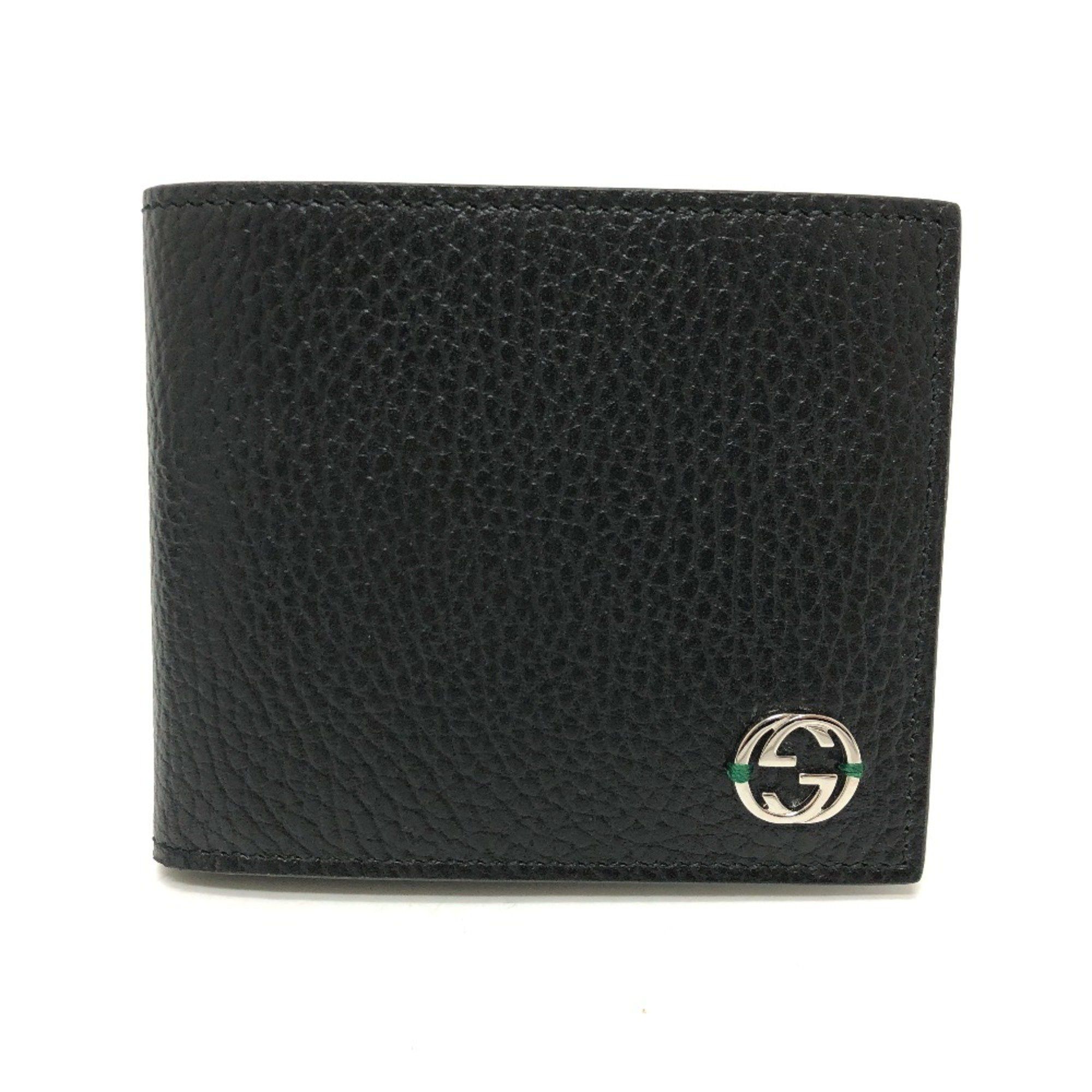 Gucci Gucci 610466 Interlocking G Folded wallet Black SilverHardware Size ONE SIZE - 1 Thumbnail