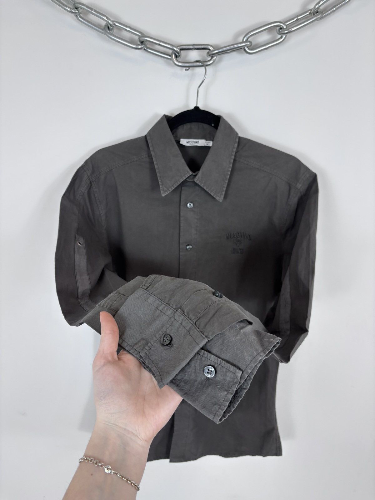 Moschino Vintage Moschino Jeans Men’s Khaki Brown Long Sleeve Shirt Size US M / EU 48-50 / 2 - 9 Thumbnail