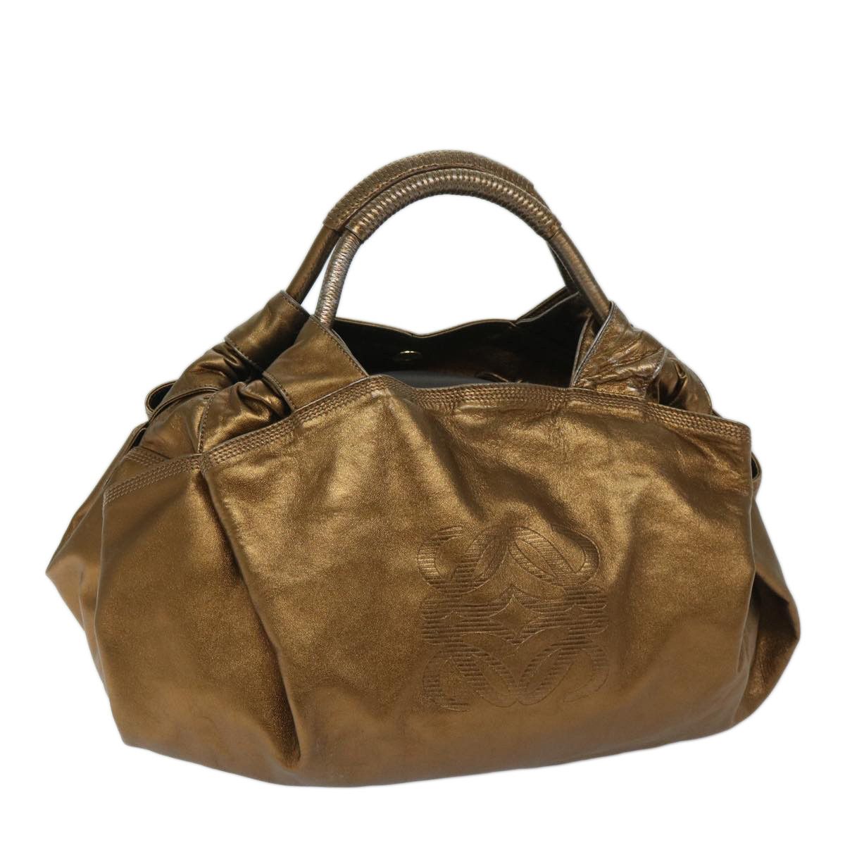 image of Loewe Anagram Nappa Aire Hand Bag Leather Gold Tone Auth Bs12947, Women's