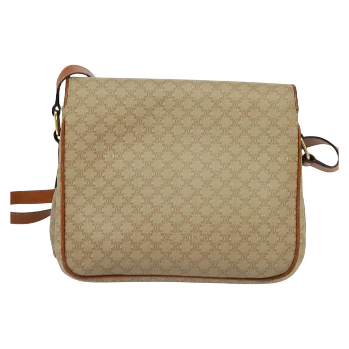 Celine CELINE Macadam Canvas Shoulder Bag Pvc Beige Gold Size ONE SIZE - 3 Thumbnail