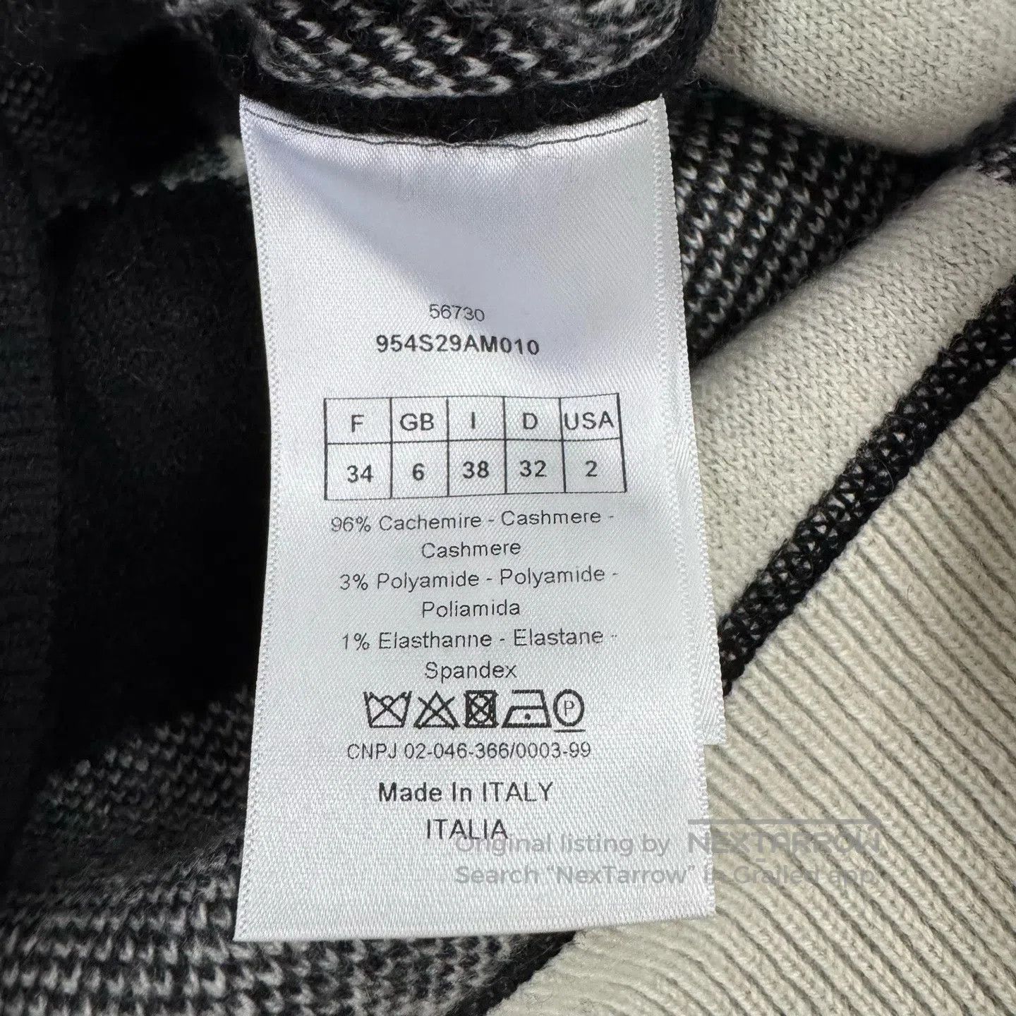 Dior Dior size 34 check Cashmere hooded short-sleeved knitted j Size S / US 4 / IT 40 - 6 Thumbnail
