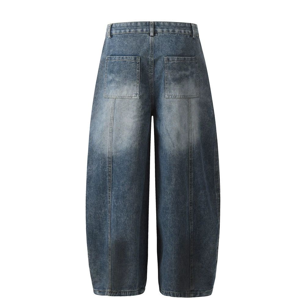 Vintage Men's loose washed wide-leg gradient scimitar jeans Size US 32 / EU 48 - 2 Thumbnail
