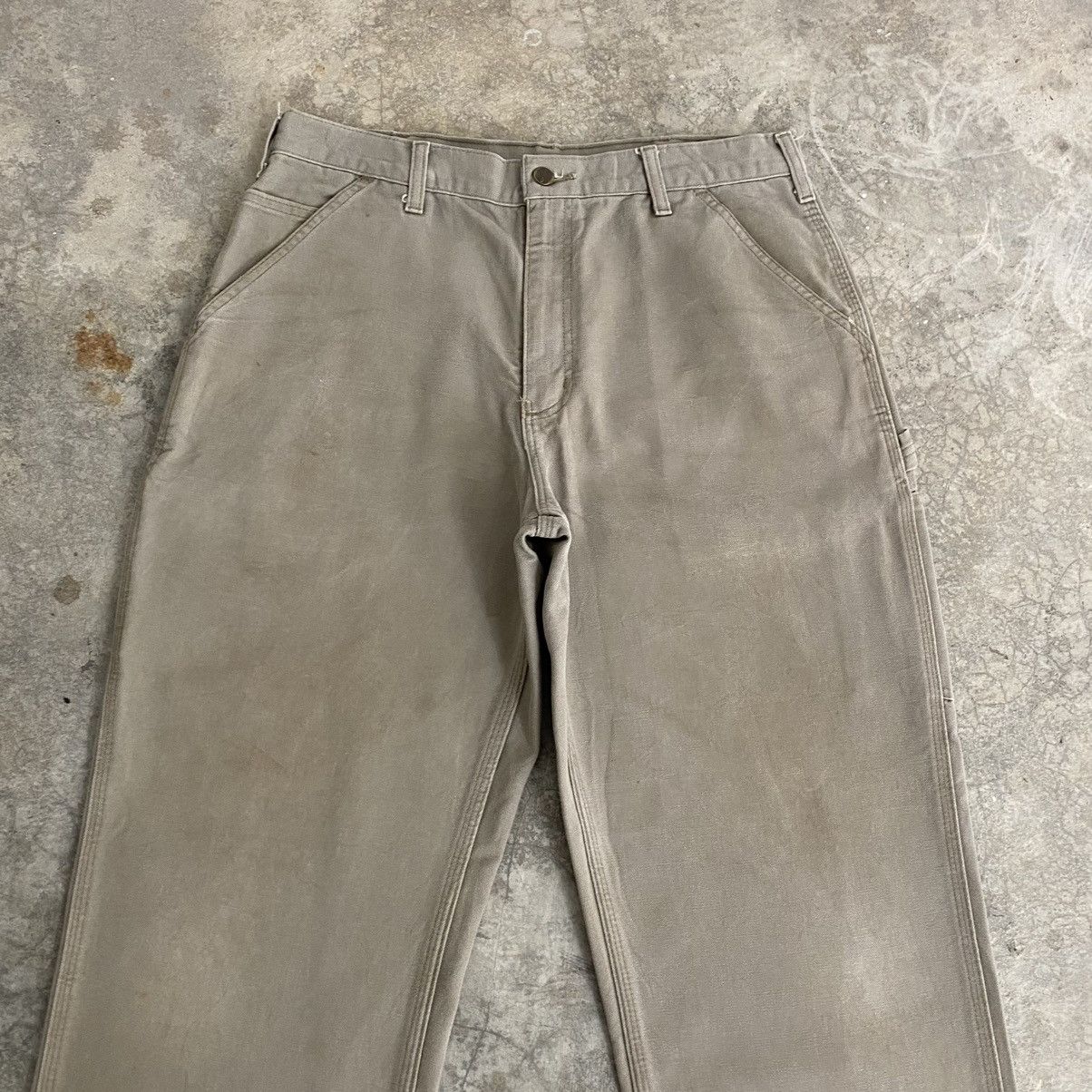 Carhartt Vintage Carhartt Desert Grey Carpenter Workwear Pants Size US 33 - 3 Thumbnail