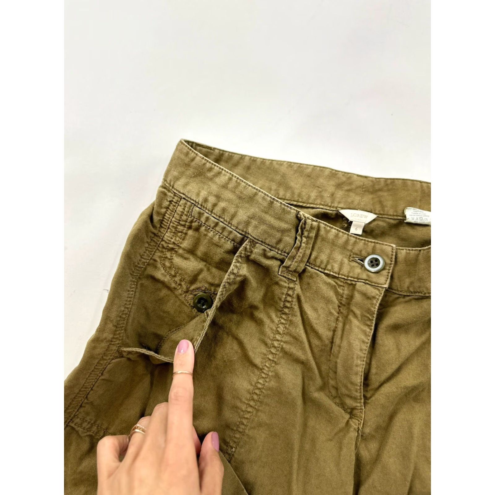 J.Crew J.Crew Women's Pants Cropped Brown Green Utility 6 Crop Size 28" / US 6 / IT 42 - 3 Thumbnail