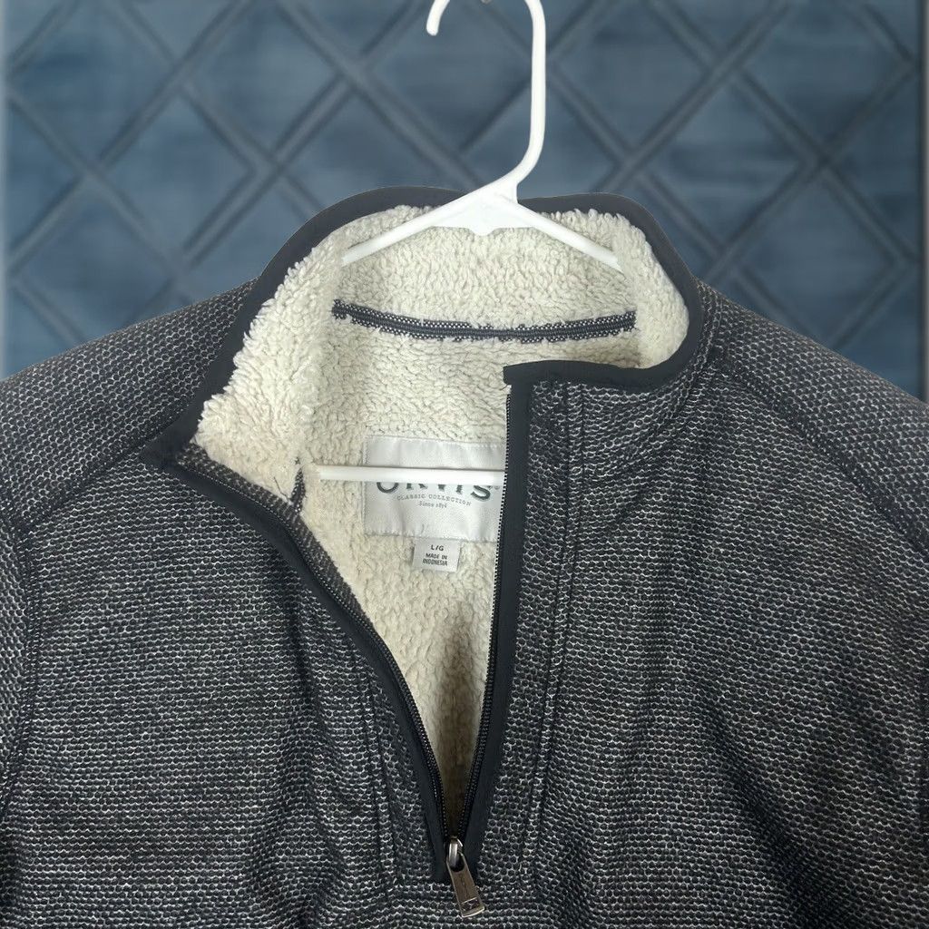 Orvis Orvis Fleece Lined 1/4 Zip Pullover Mens Large Gray Long Sleeve Mock Sweater Size US L / EU 52-54 / 3 - 1 Thumbnail