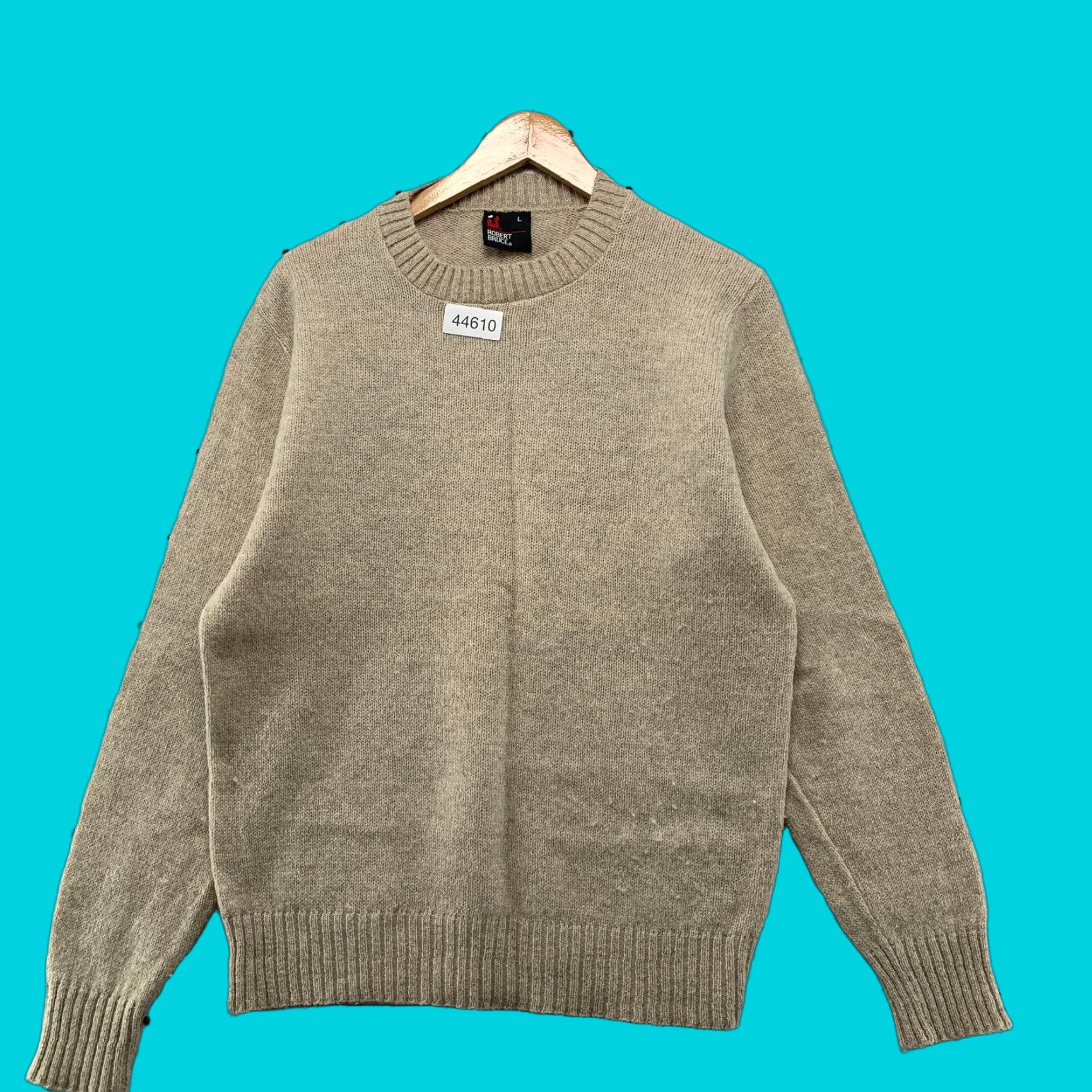 Vintage Vintage Robert Bruce Wool Sweater Mens Large Beige Knit Grandpa Core Pullover Size US L / EU 52-54 / 3 - 1 Thumbnail