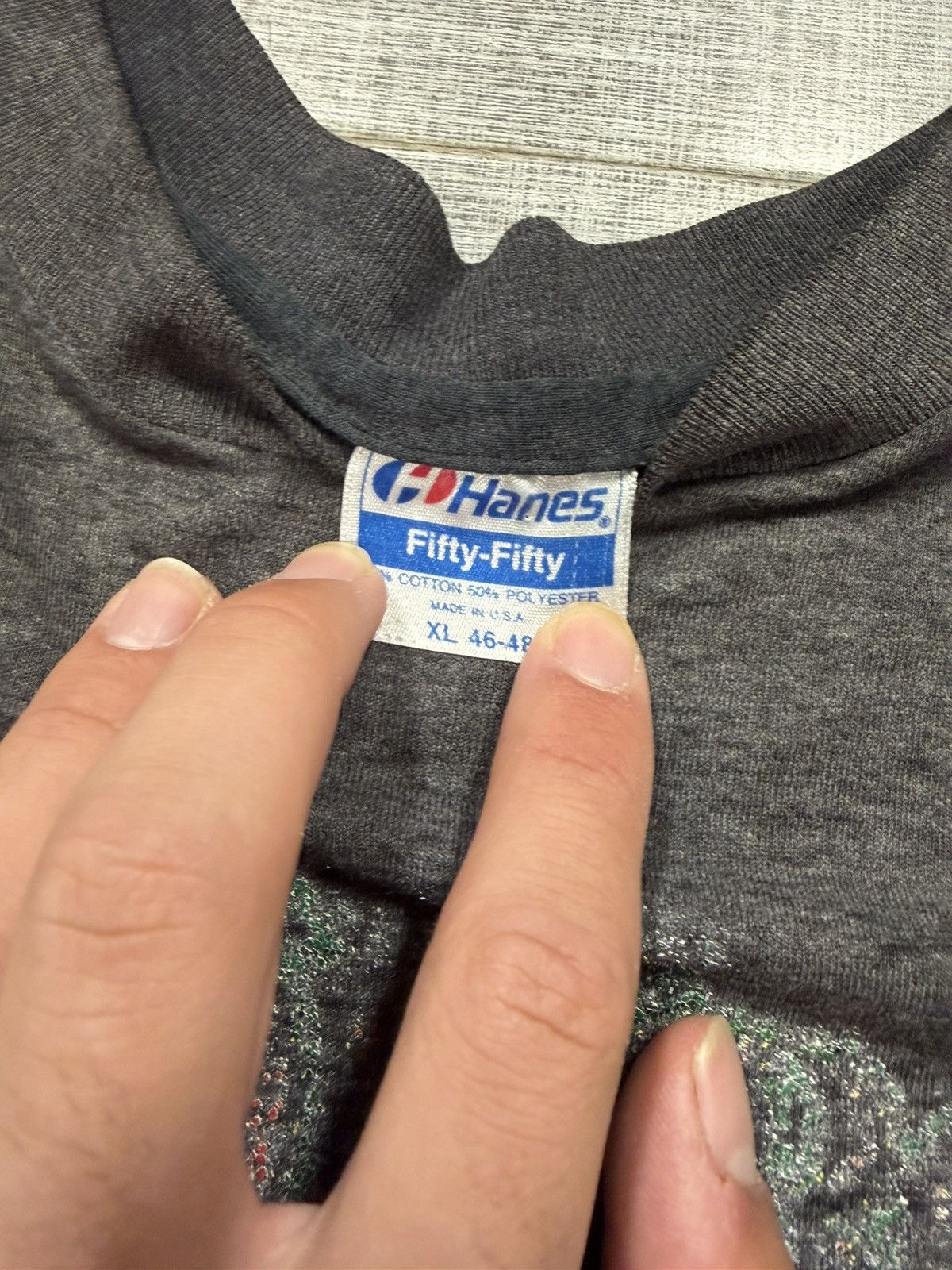 Hanes Vintage 80s Faded Black Tee Size US XL / EU 56 / 4 - 6 Thumbnail