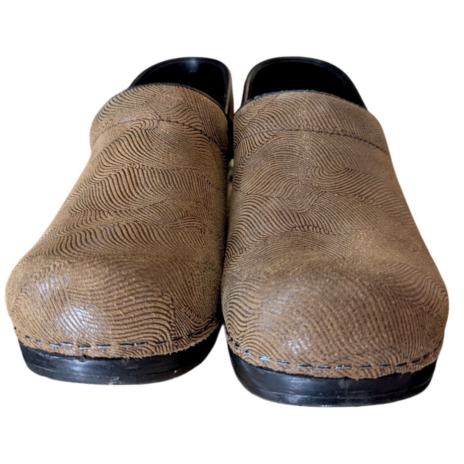 Other Sanita Brown Textured Wave Danish Clogs Size 39 Size US 8 / IT 38 - 3 Thumbnail