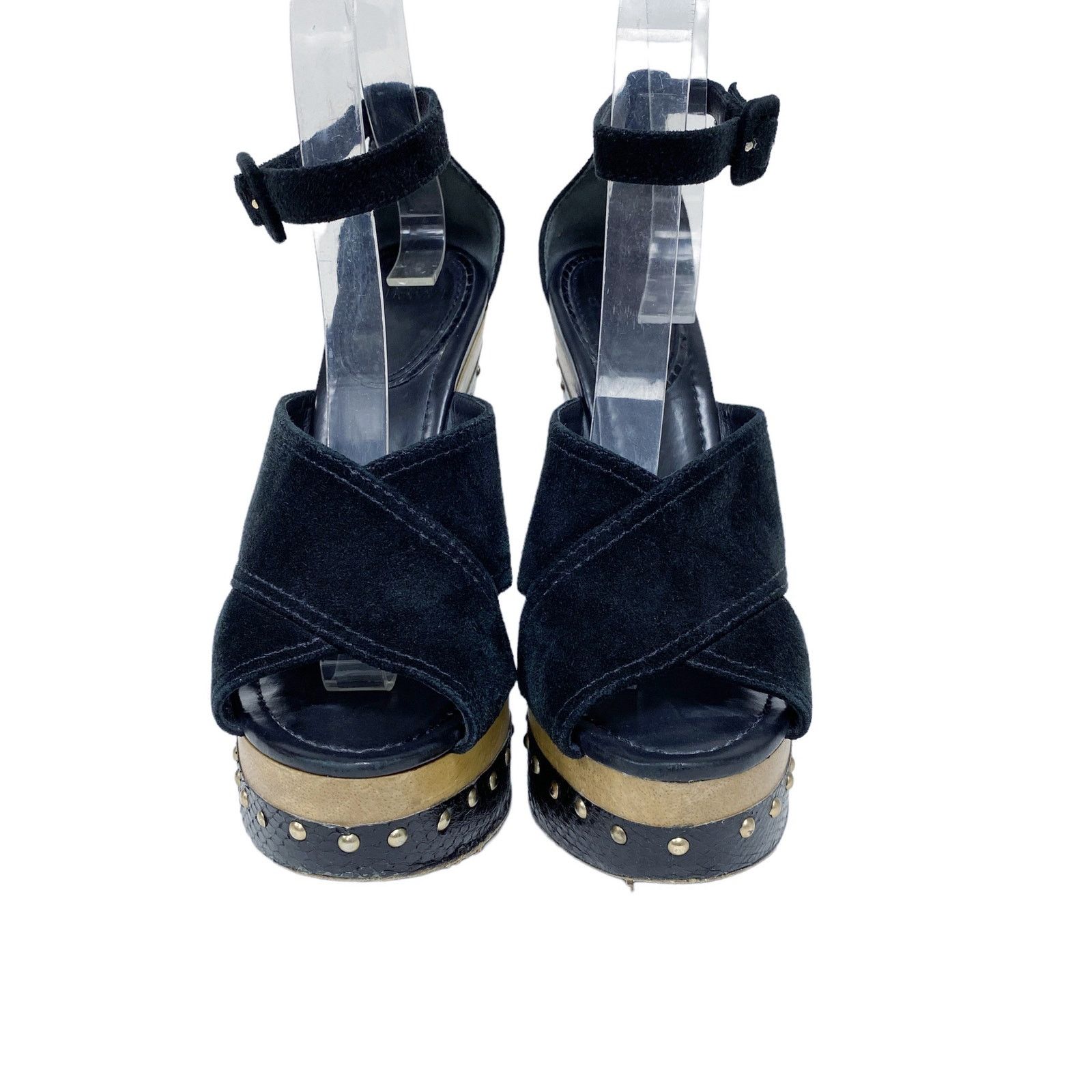 Alexandre Birman Alexandre Birman Peggy Suede Platform Clog Sandals Size US 7.5 / IT 37.5 - 3 Thumbnail