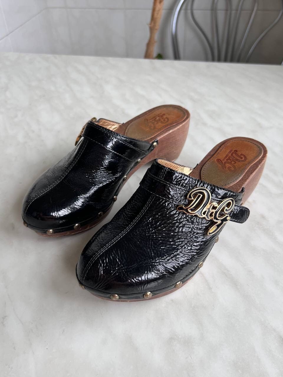 Dolce & Gabbana Dolce & Gabbana Clogs 90s/00s Vintage Sandals Woods Learher Size US 7.5 / IT 37.5 - 4 Thumbnail