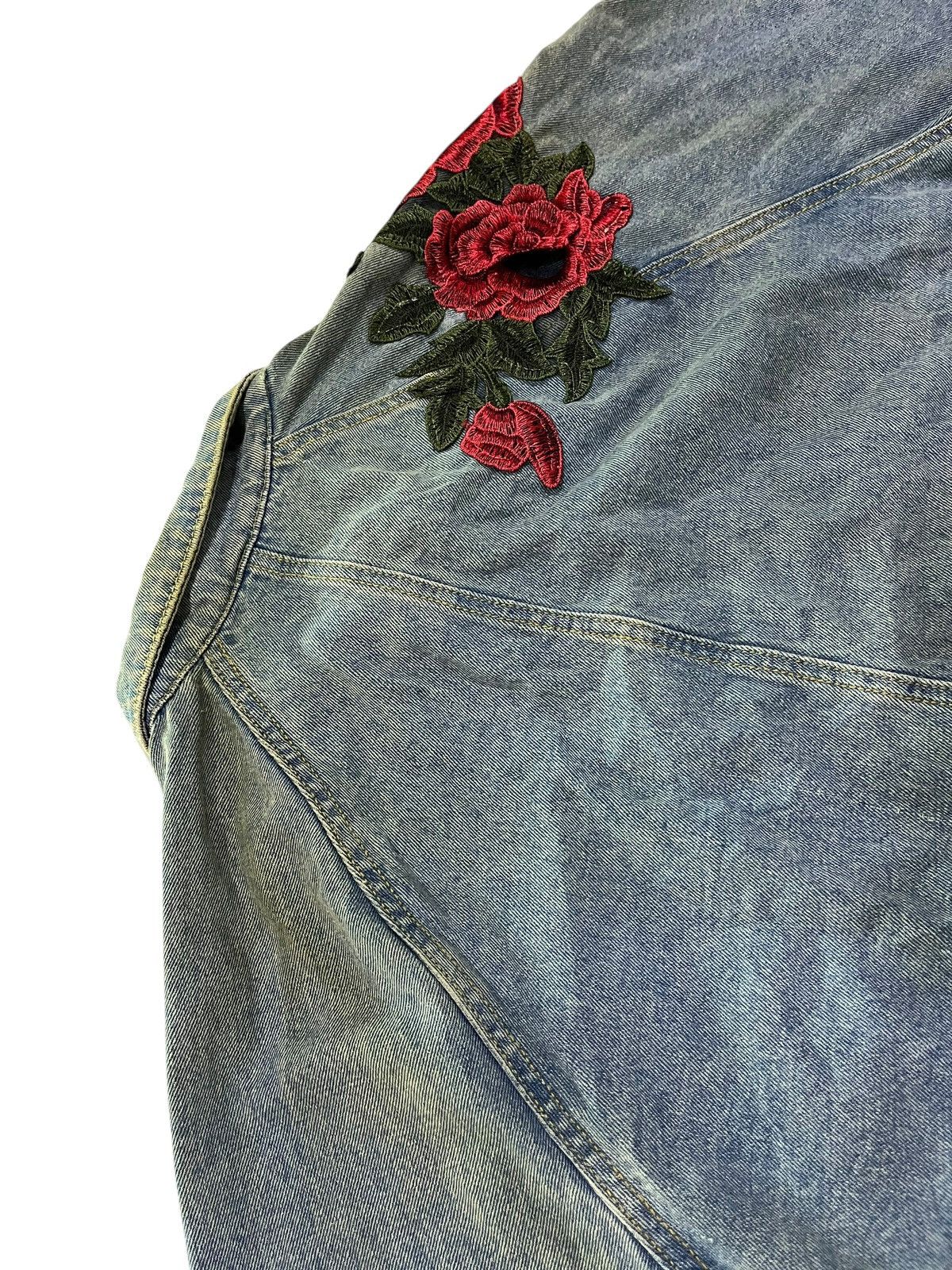 If Six Was Nine × Japanese Brand × Le Grande Bleu (L.G.B.) ROSE DISTRESSED BAGGY DENIM JACKET Size XL / US 12-14 / IT 48-50 - 11 Thumbnail