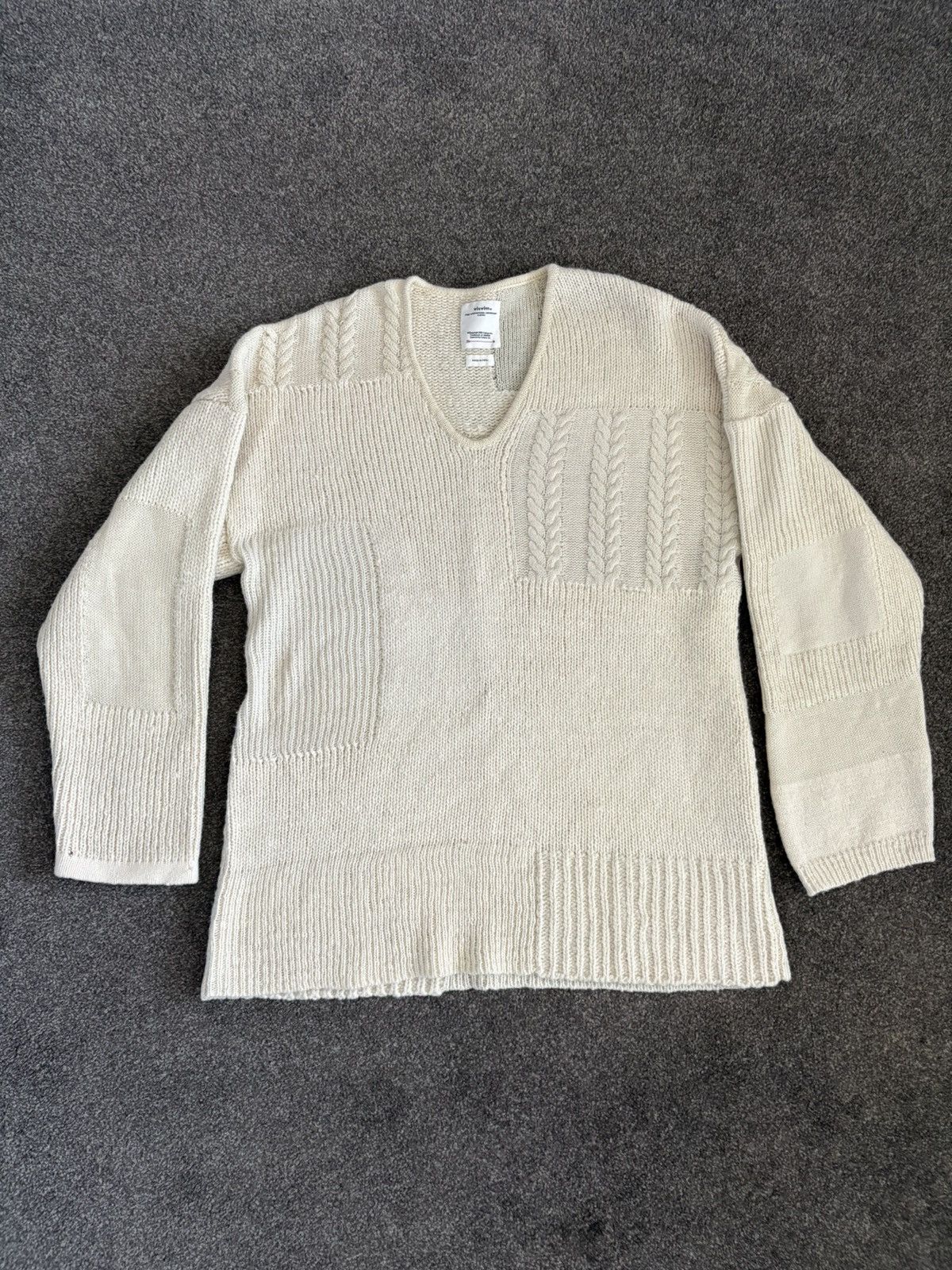 Visvim FW19 Visvim Highland V-Neck Wool Patchwork Sweater Size US L / EU 52-54 / 3 - 1 Thumbnail