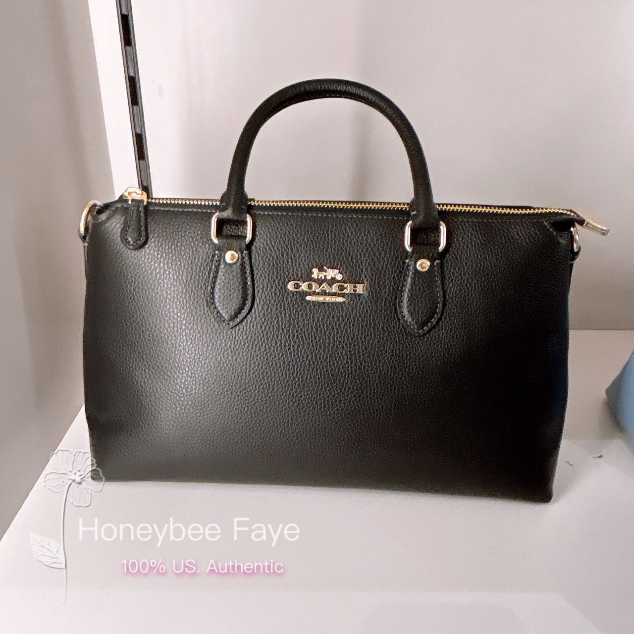 image of Coach Georgia Satchel Cr156 in Leather/Gold/Black, Women's