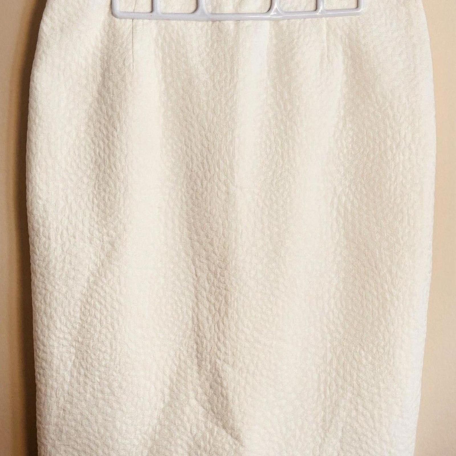 Calvin Klein Calvin Klein Women's Cream Skirt Cotton Blend Midi Pencil Size 32" / US 10 / IT 46 - 1 Thumbnail