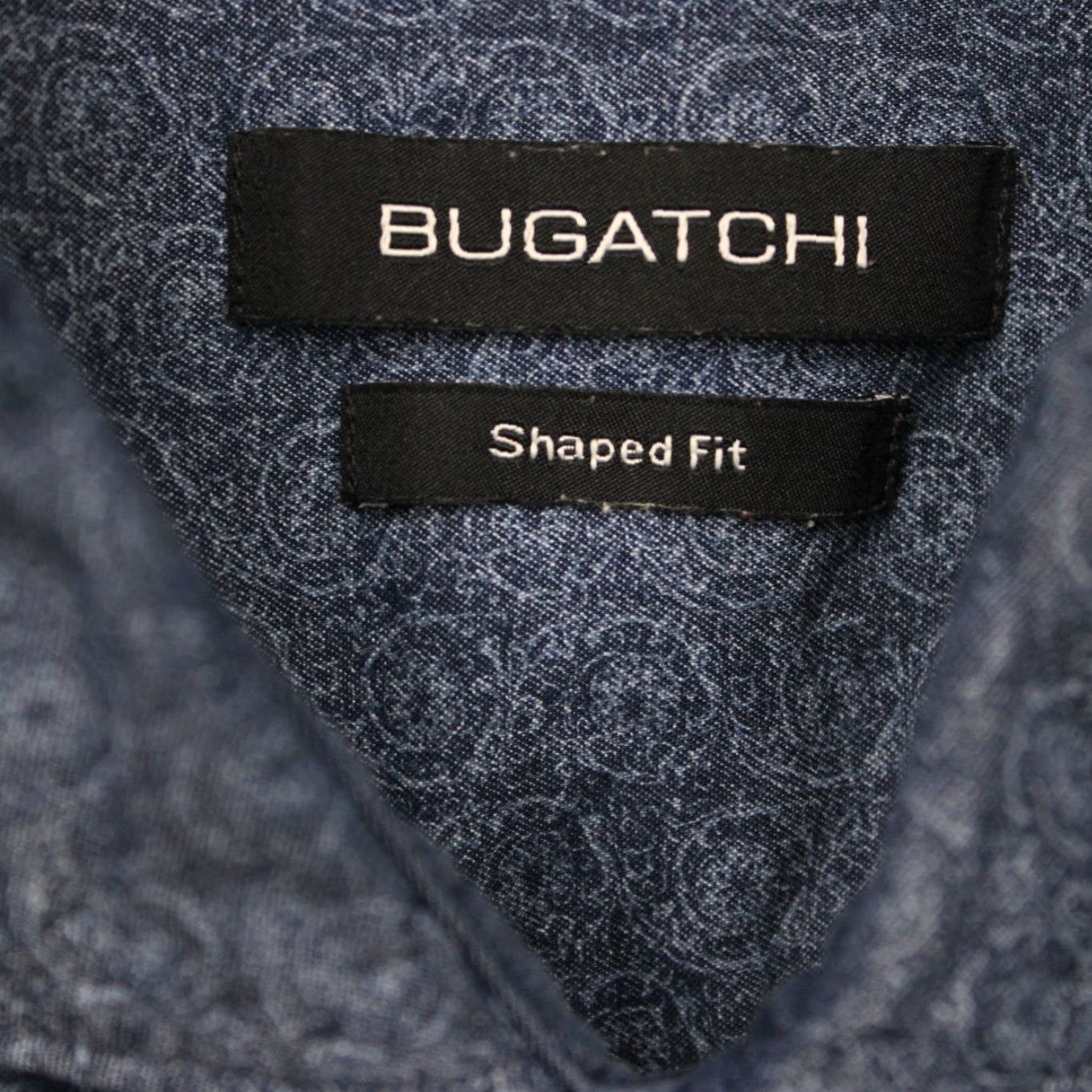 BUGATCHI Bugatchi Shirt Mens Large Blue Short Sleeve Button-Up Cotton Linen Shaped Fit Casual Business Size US L / EU 52-54 / 3 - 5 Thumbnail