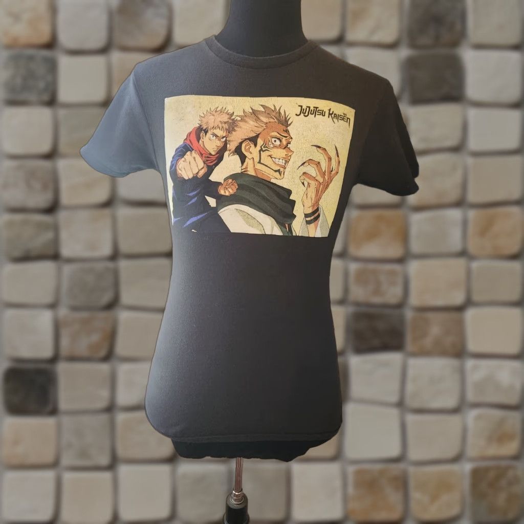 Vintage Crunchyroll Jujutsu Kaisen T-Shirt Men S Black Crew Neck Short Sleeve Graphic Print Size US S / EU 44-46 / 1 - 1 Thumbnail