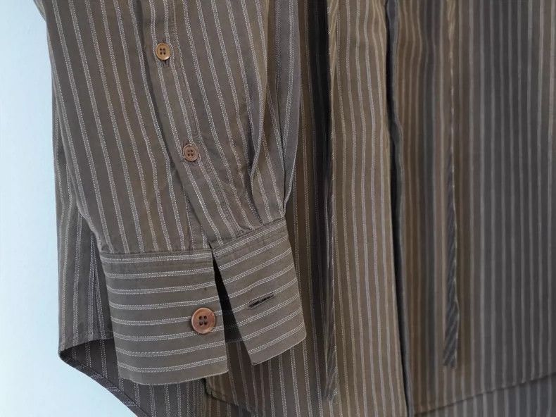 Yohji Yamamoto Yohji Yamamoto 90SS Stripe Tie Shirt 2505-Nextarrow Size US M / EU 48-50 / 2 - 5 Thumbnail