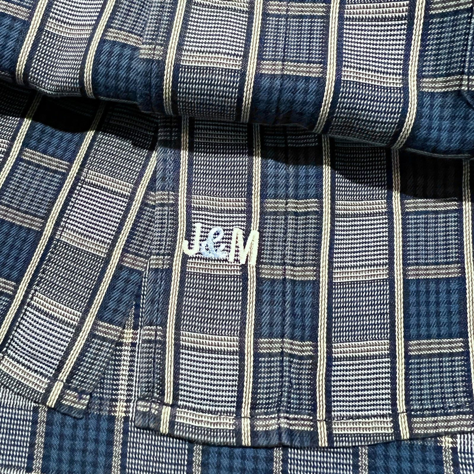 Johnston & Murphy Johnston & Murphy Button Up Shirt Check Stripes Blue Cotton Size US L / EU 52-54 / 3 - 8 Thumbnail