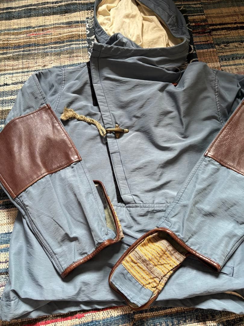 Kapital KAPITAL Hooded Mountain Parka Blue Nylon with Elbow Patche Size US M / EU 48-50 / 2 - 11 Thumbnail