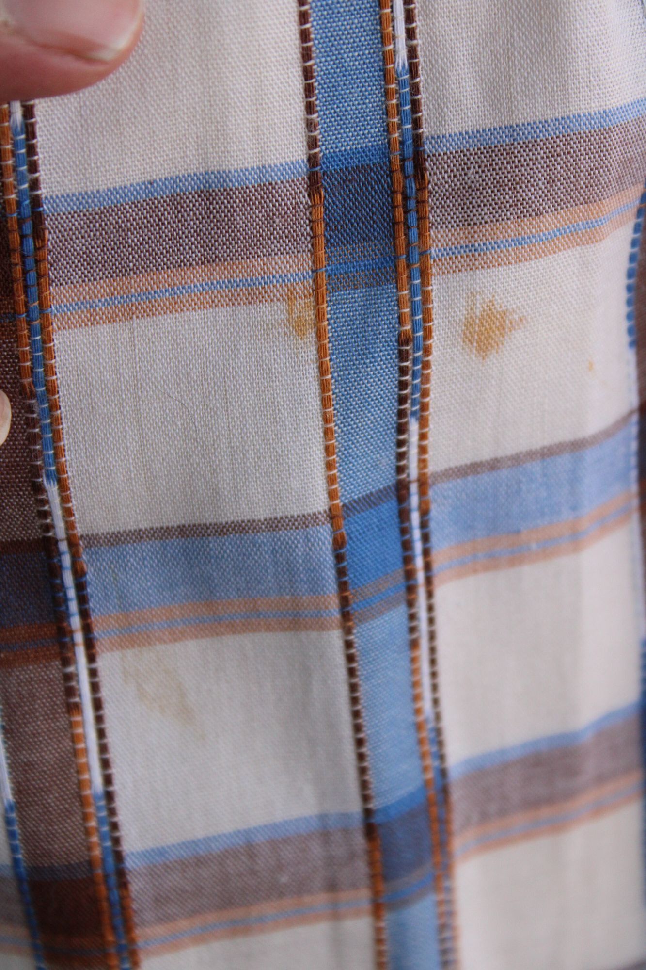 Vintage Vintage 1960s 1970s Skirt, Plaid Blue and Brown Check Tartan Size 30" / US 8 / IT 44 - 10 Thumbnail