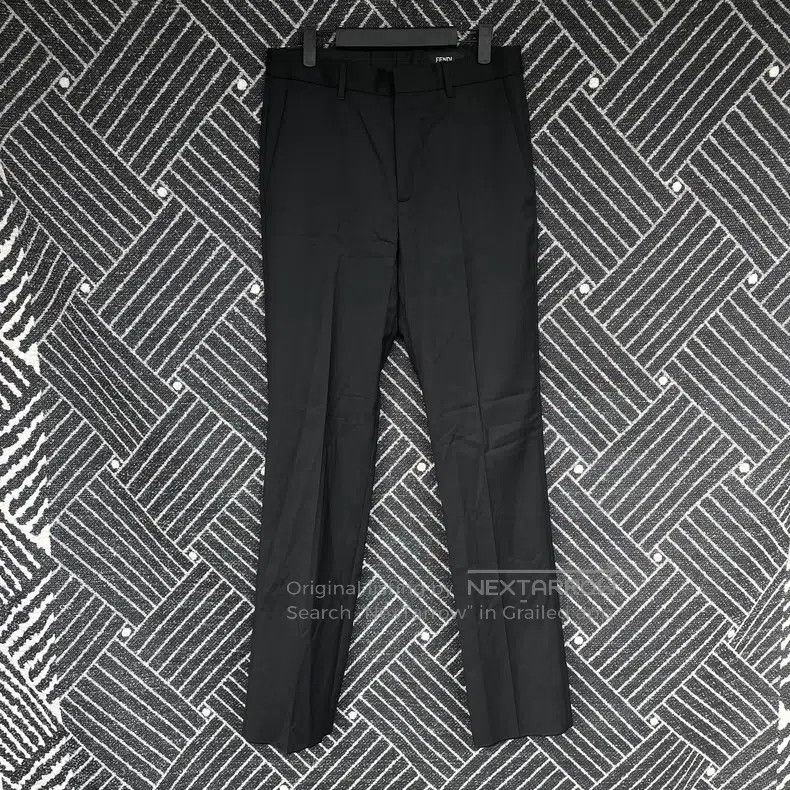 Fendi Fendi Black solid color wool dress pants Size 46L - 1 Thumbnail