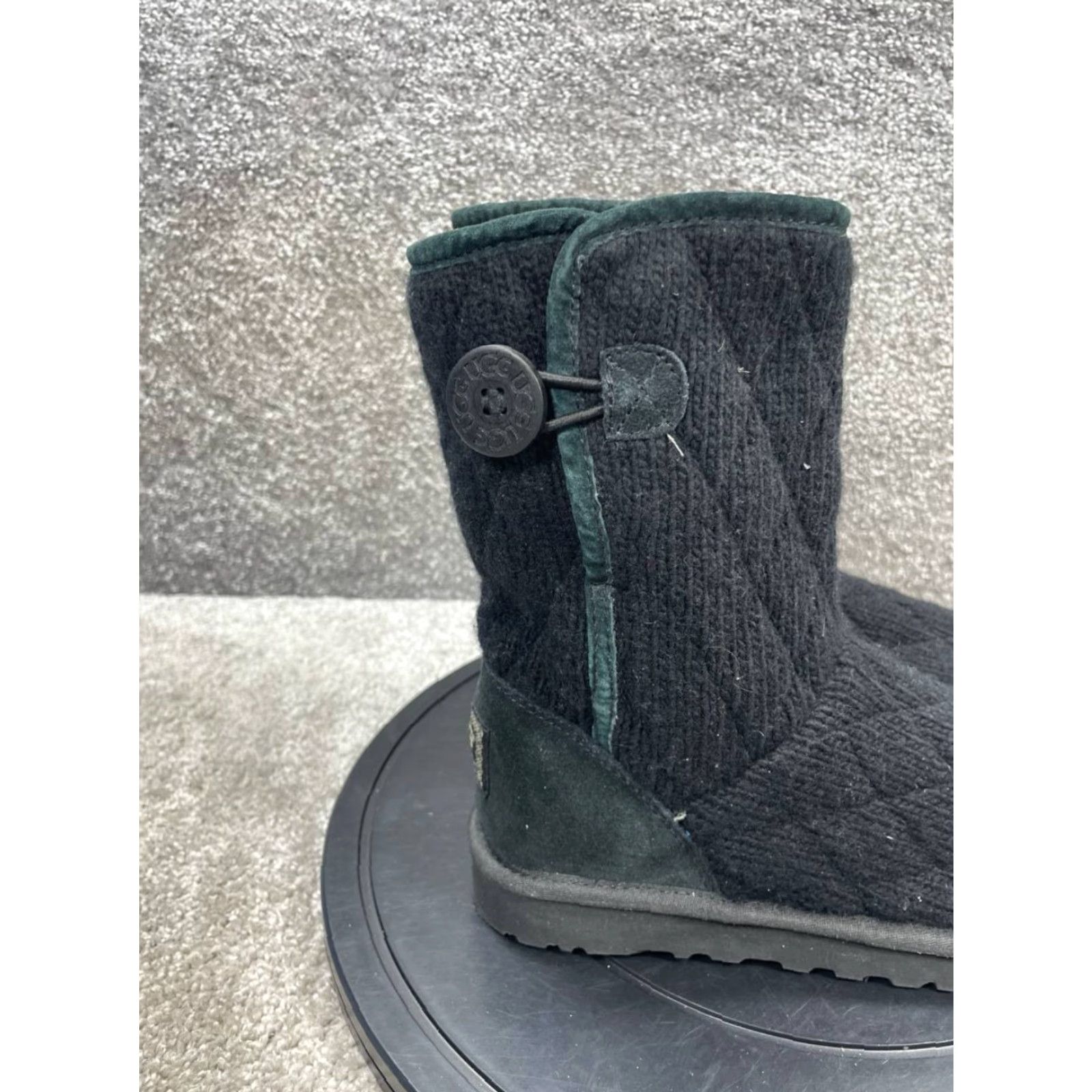 Ugg Ugg Boots Womens Size 8 Us Mountain Black Knit Quilted Mid-Calf Comfort Winter Snow Boot Size US 8 / IT 38 - 3 Thumbnail