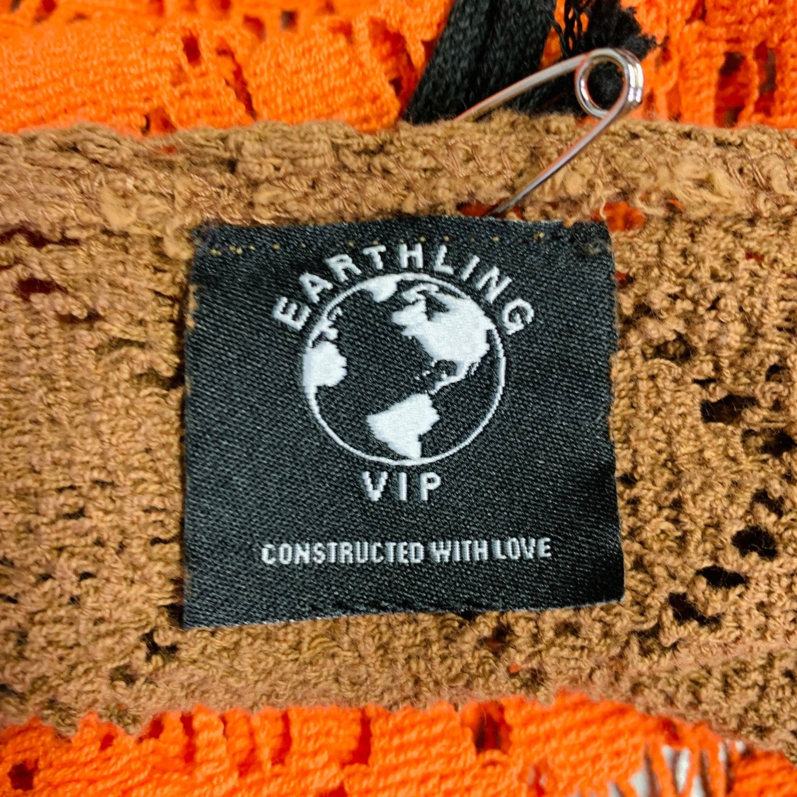 Earthling EARTHLING VIP Size L Orange Brown Lace Cropped T-shirt Size US L / EU 52-54 / 3 - 4 Thumbnail