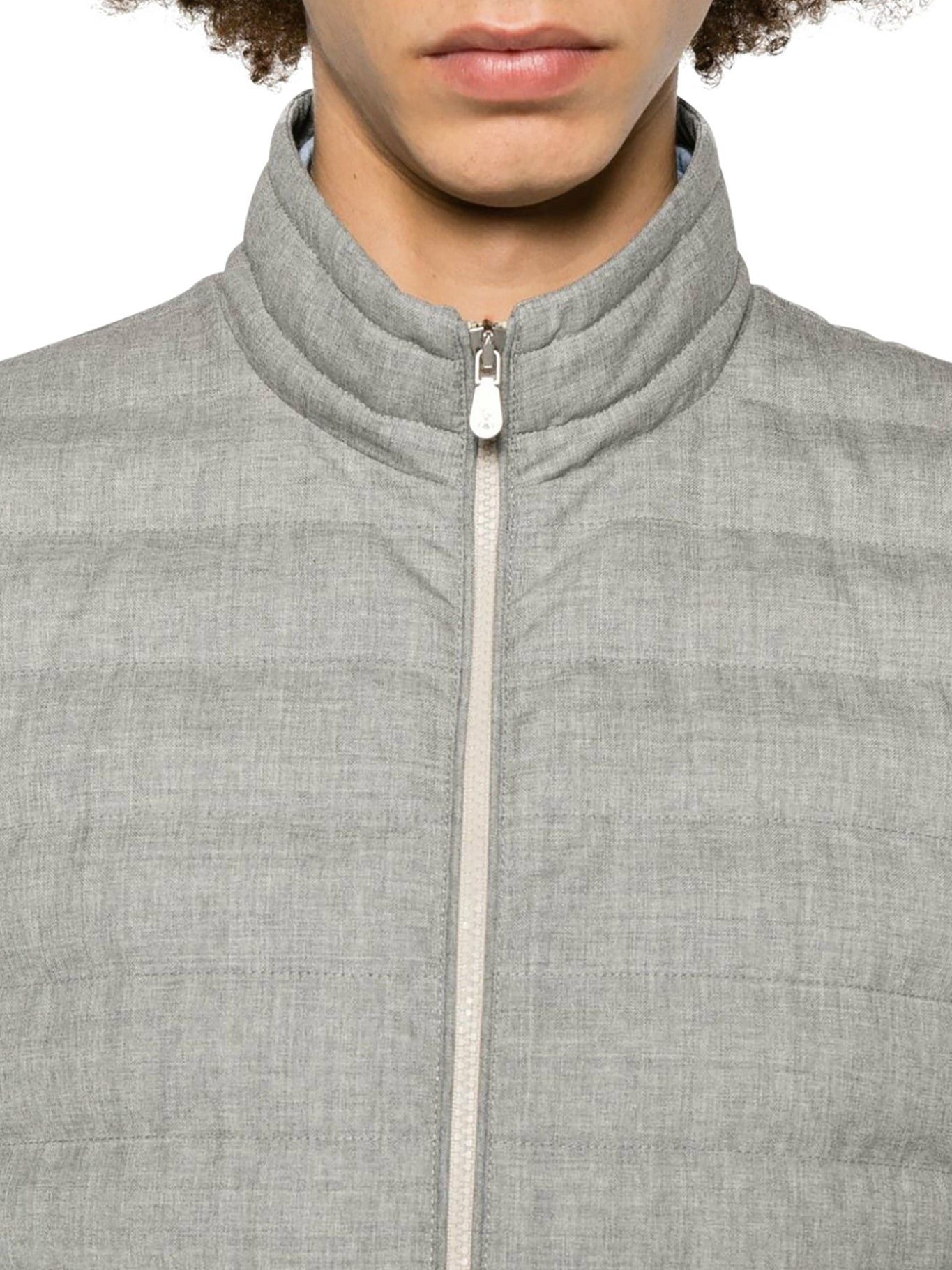 Brunello Cucinelli o1mle0725 Padded Wool Gilet Vests in Gray Size US XXL / EU 58 / 5 - 3 Thumbnail