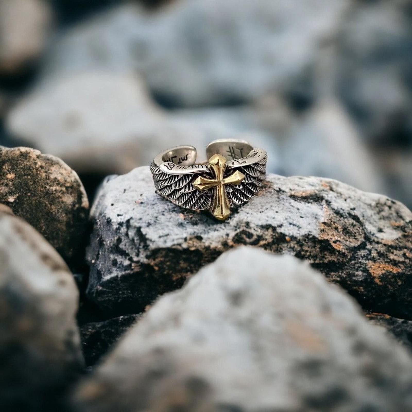 Jewelry Gold Cross Ring Size ONE SIZE - 6 Thumbnail