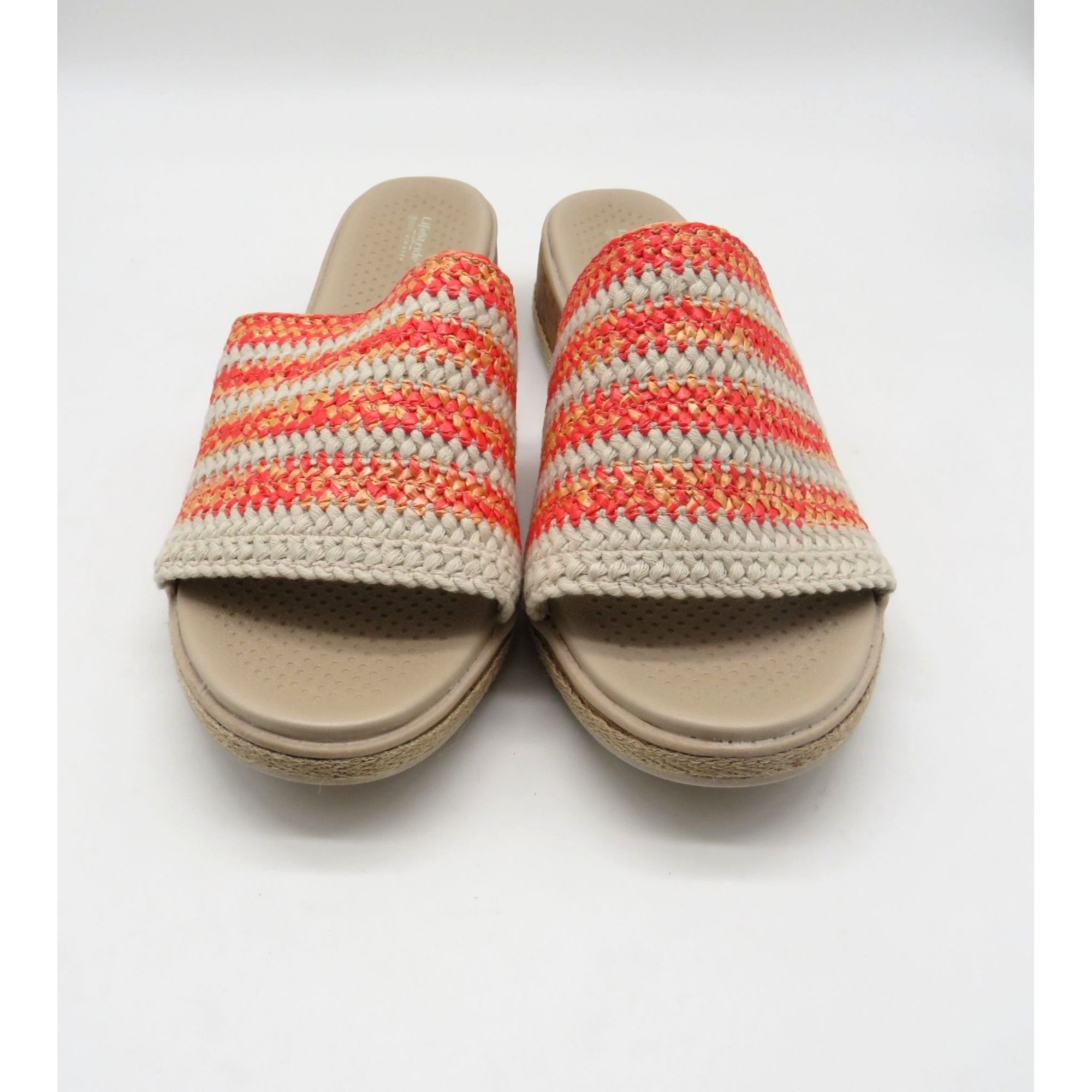 Other LifeStride Womens Breezy Orange Crochet Wedge Sandals Size 1 Size US 11 / IT 41 - 3 Thumbnail