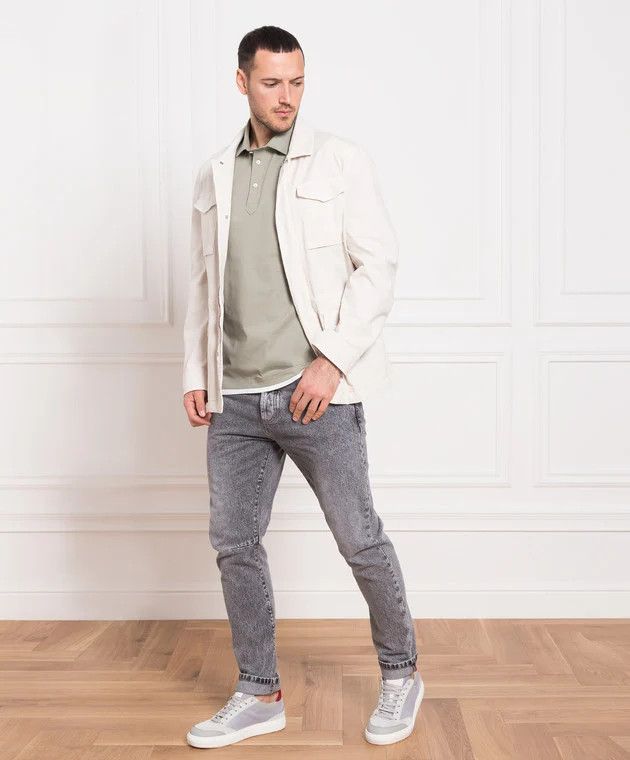 Brunello Cucinelli o1y0526 Safari Jacket in Ivory Size US M / EU 48-50 / 2 - 5 Thumbnail