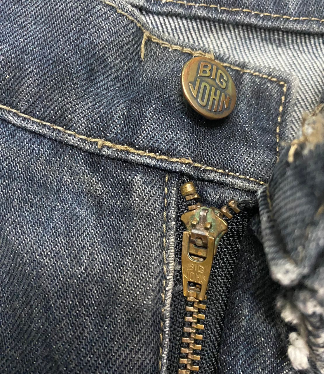 Big John 🔥W33 Vintage Big John Super Black Distressed Denim Size US 33 - 17 Thumbnail