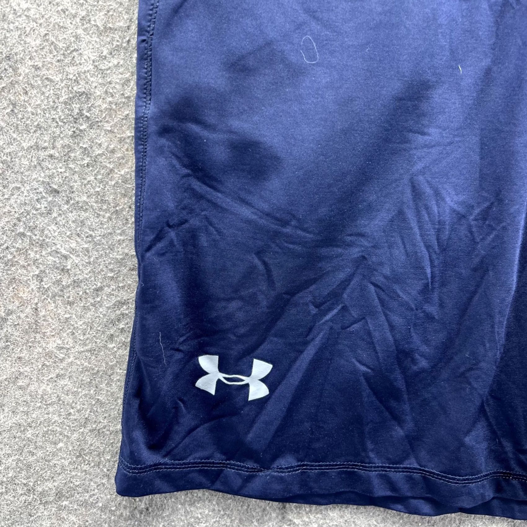 Under Armour Under Armour Shorts Mens XL Athletic Loose Fit Workout Gym Training Activewear Blue Jersey Pockets Moisture Wicking Quick Dry Drawstring Elastic Waist Size US 36 / EU 52 - 5 Thumbnail