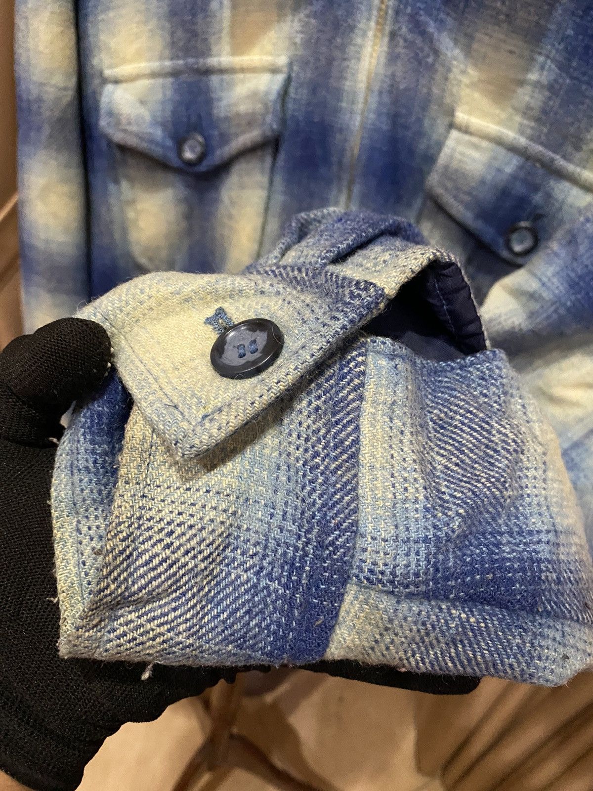 Japanese Brand Belle Paule Vintage Blue Plaid Wool Jacket - Retro Zip-Up Size US M / EU 48-50 / 2 - 9 Thumbnail