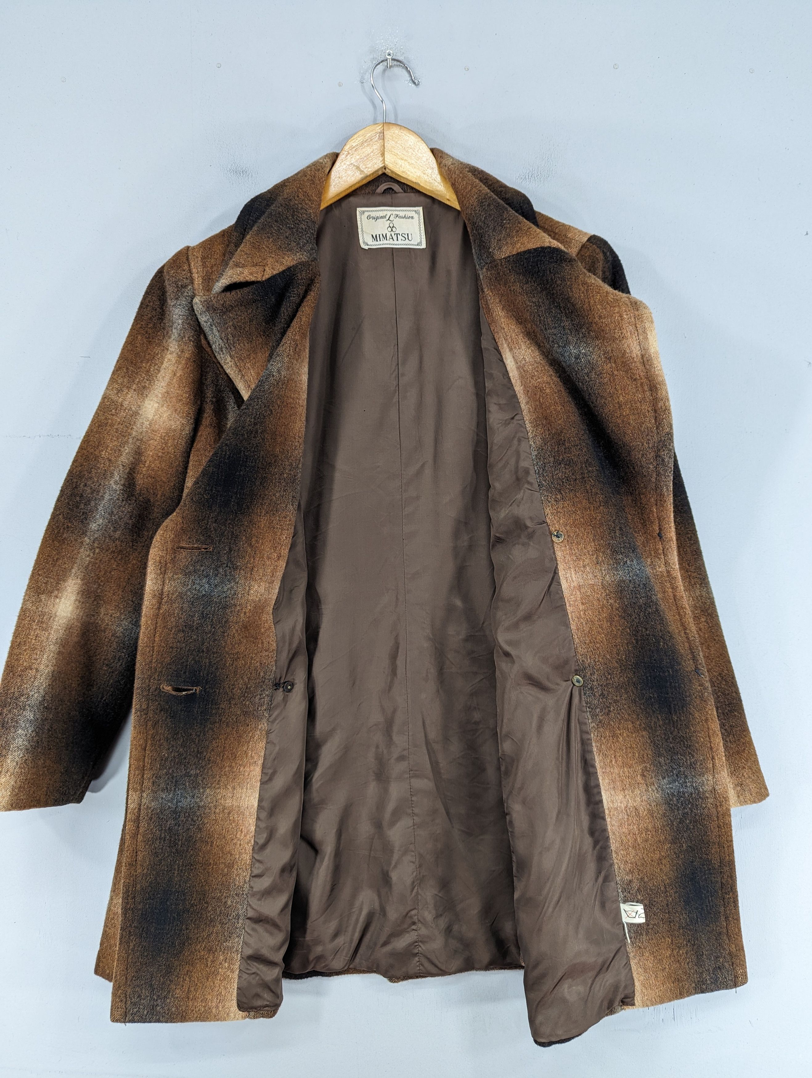 Japanese Brand 🔥Mimatsu Japanese Brand Shadow Plaid Double Breasted Jacket Size M / US 6-8 / IT 42-44 - 9 Thumbnail